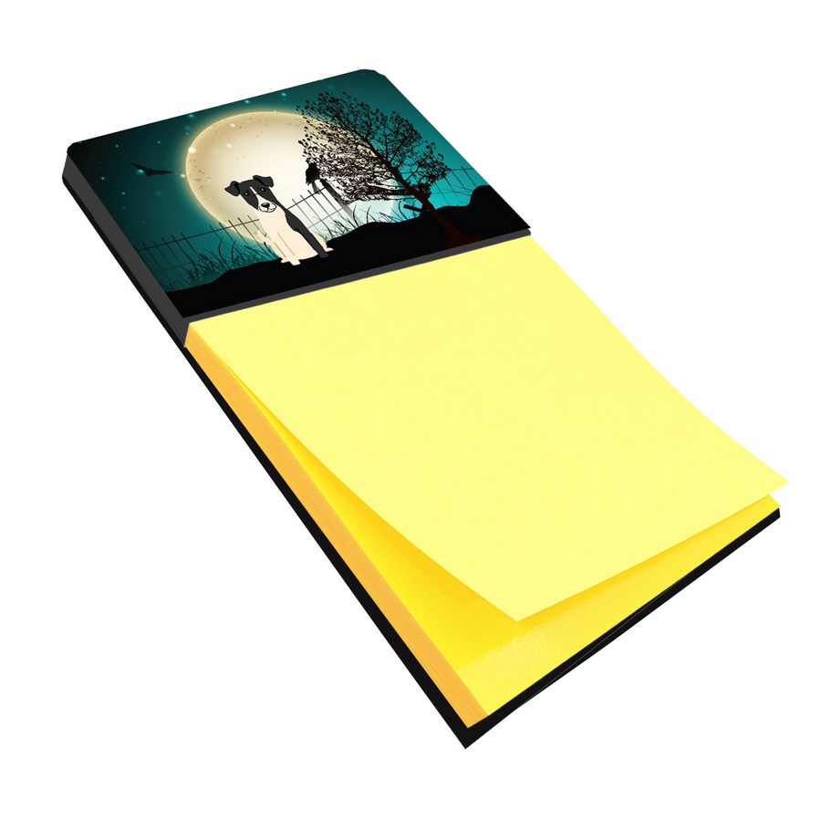 Halloween Scary Smooth Fox Terrier Sticky Note Holder