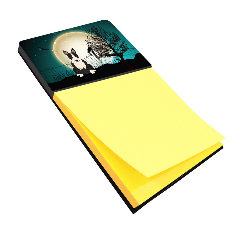 Halloween Scary Bull Terrier Black & White Sticky Note Holder