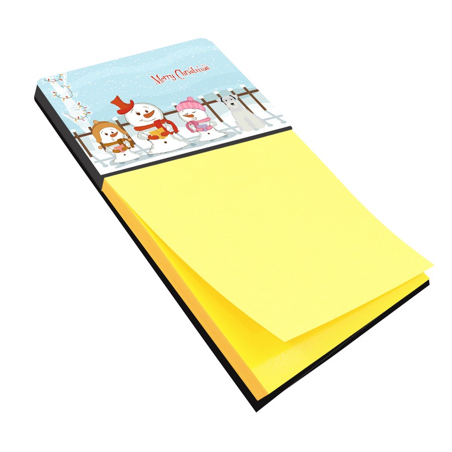 BB2384SN Merry Christmas Carolers Miniature Schanuzer White Sticky Note Holder