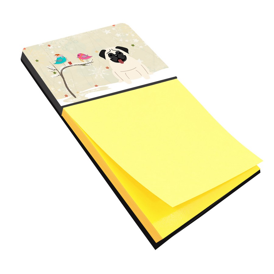 BB2476SN Christmas Presents Between Friends Pug Cream Sticky Note Holder
