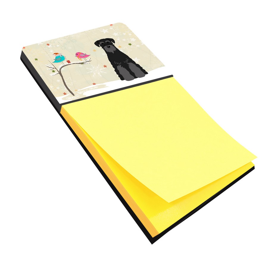 Christmas Presents Between Friends Standard Schnauzer Black Sticky Note Holder