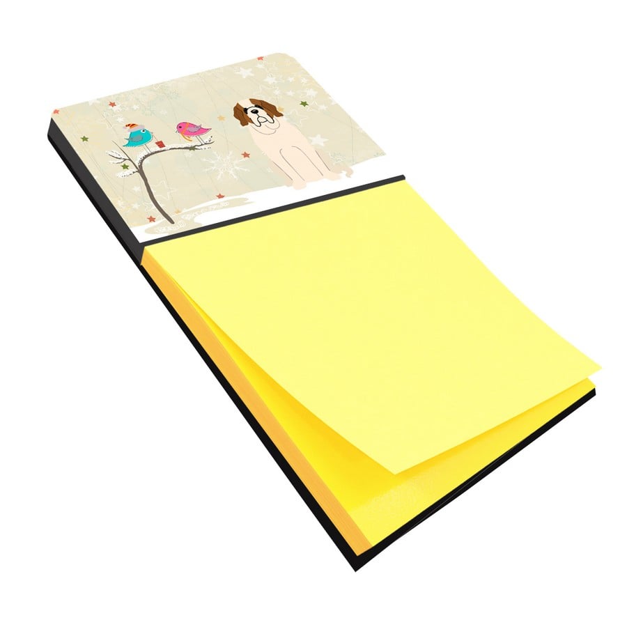 Christmas Presents Between Friends Saint Bernard Sticky Note Holder