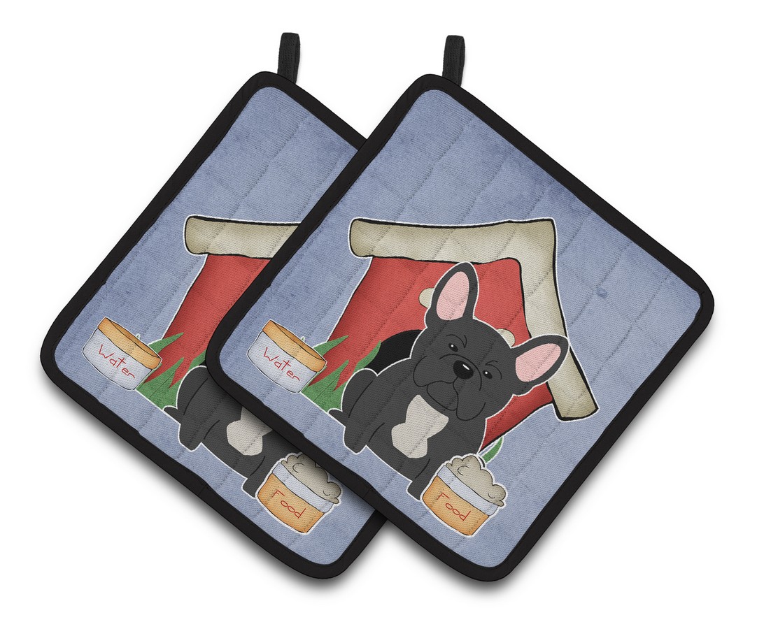 Picture of Carolines Treasures BB2768PTHD Dog House Collection French Bulldog Black Pair of Pot Holders