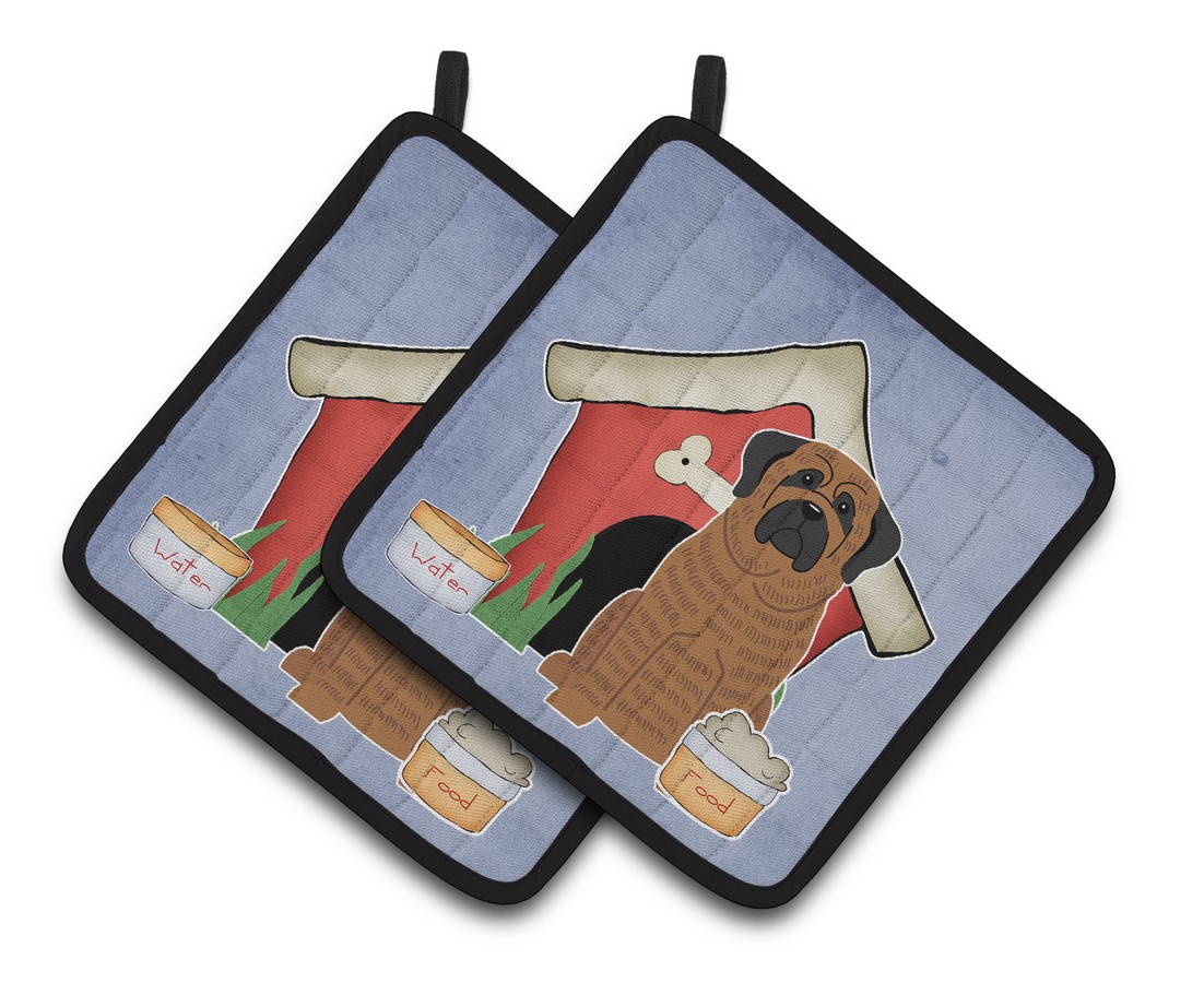 Picture of Carolines Treasures BB2769PTHD Dog House Collection Mastiff Brindle Pair of Pot Holders
