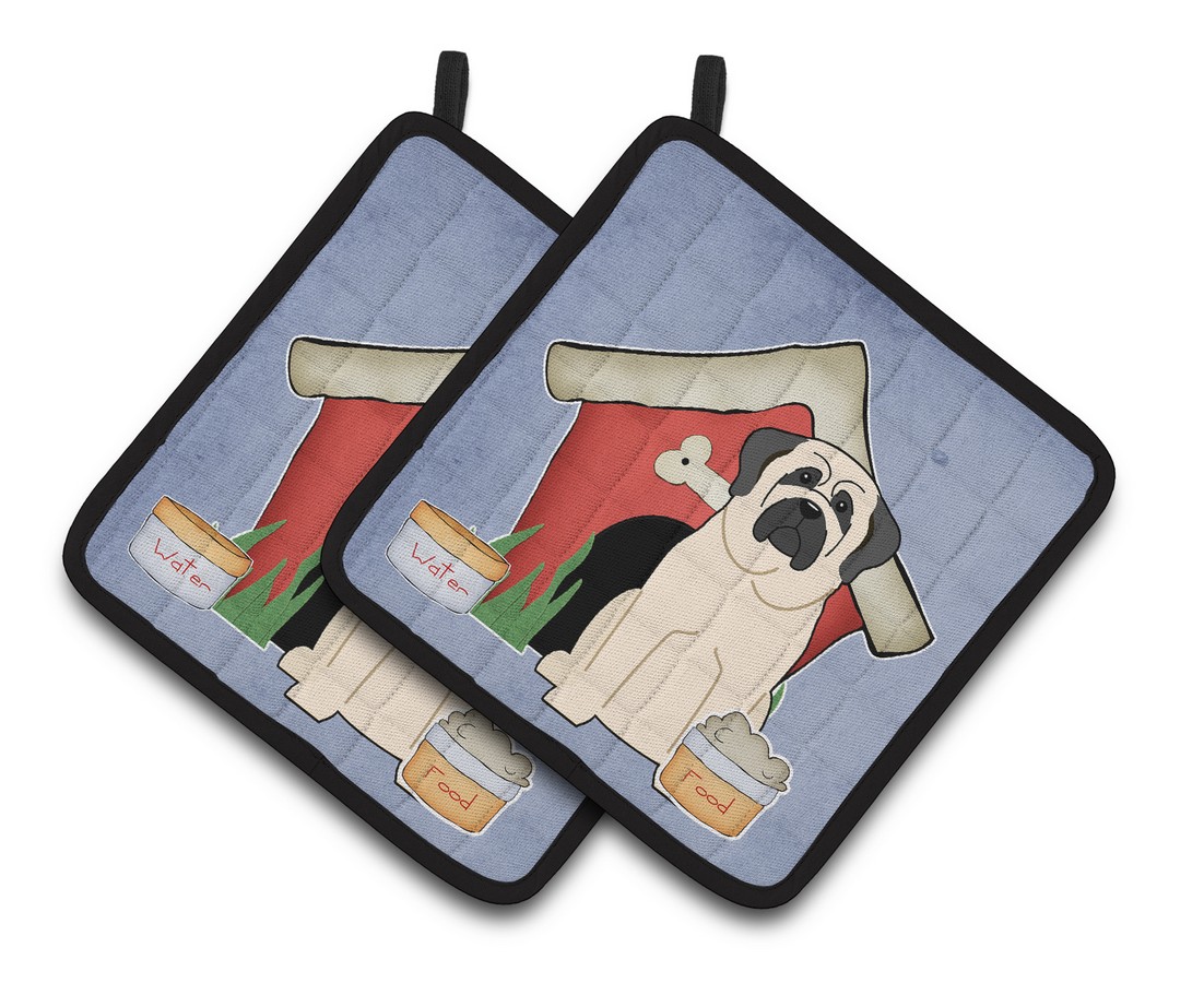 Picture of Carolines Treasures BB2771PTHD Dog House Collection Mastiff White Pair of Pot Holders