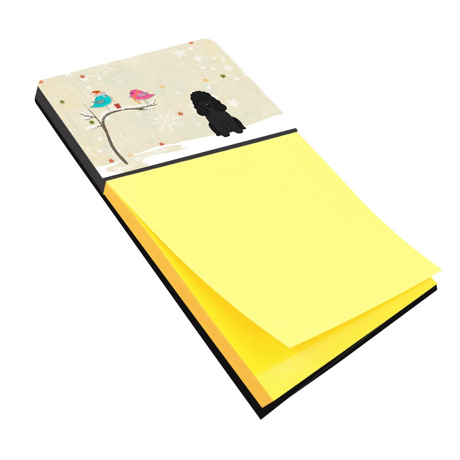 Christmas Presents Between Friends Poodle Black Sticky Note Holder