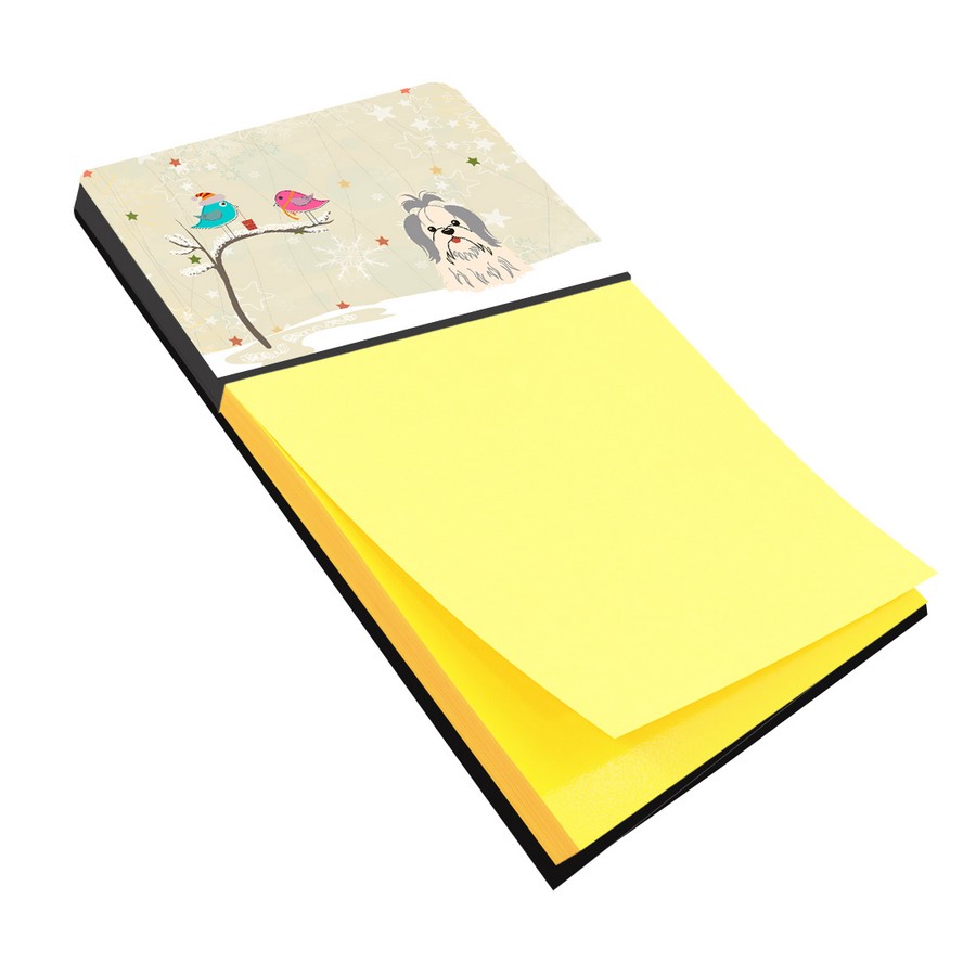 Christmas Presents Between Friends Shih Tzu Silver & White Sticky Note Holder