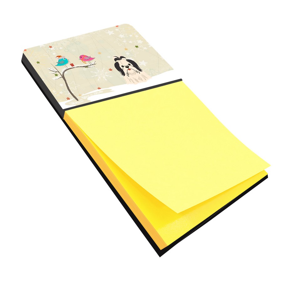 Christmas Presents Between Friends Shih Tzu Black & White Sticky Note Holder