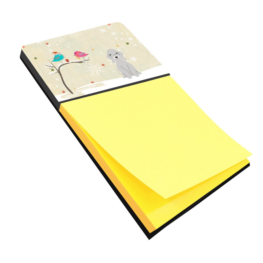 Christmas Presents Between Friends Bedlington Terrier Blue Sticky Note Holder
