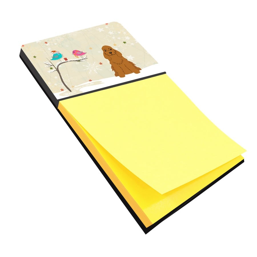 BB2567SN Christmas Presents Between Friends Cocker Spaniel Red Sticky Note Holder