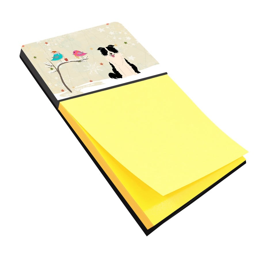 Christmas Presents Between Friends Border Collie Black & White Sticky Note Holder