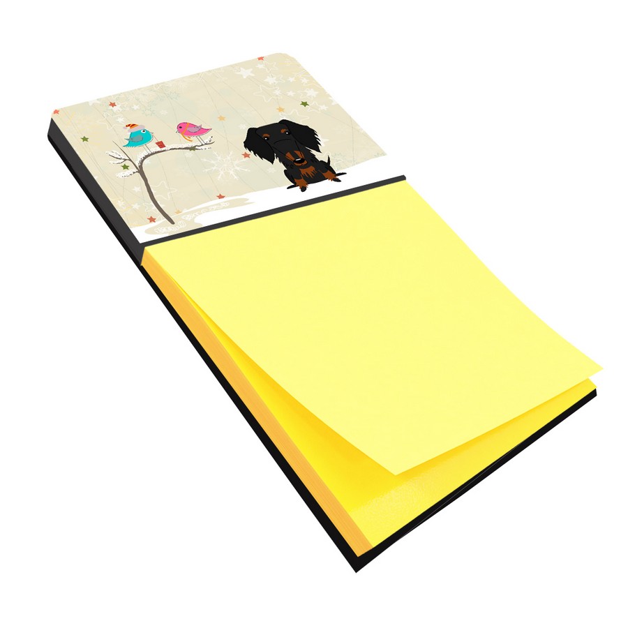 Christmas Presents Between Friends Wire Haired Dachshund Black & Tan Sticky Note Holder