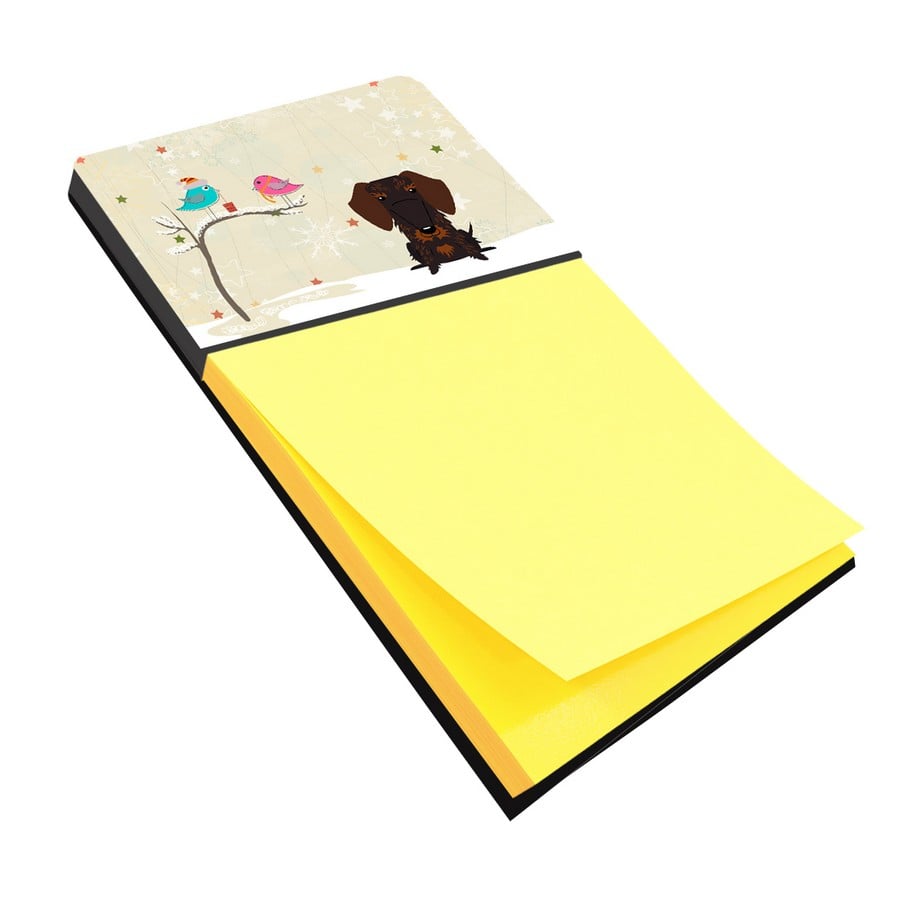 Christmas Presents Between Friends Wire Haired Dachshund Chocolate Sticky Note Holder