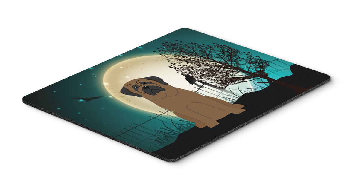 Halloween Scary Bullmastiff Mouse Pad, Hot Pad or Trivet