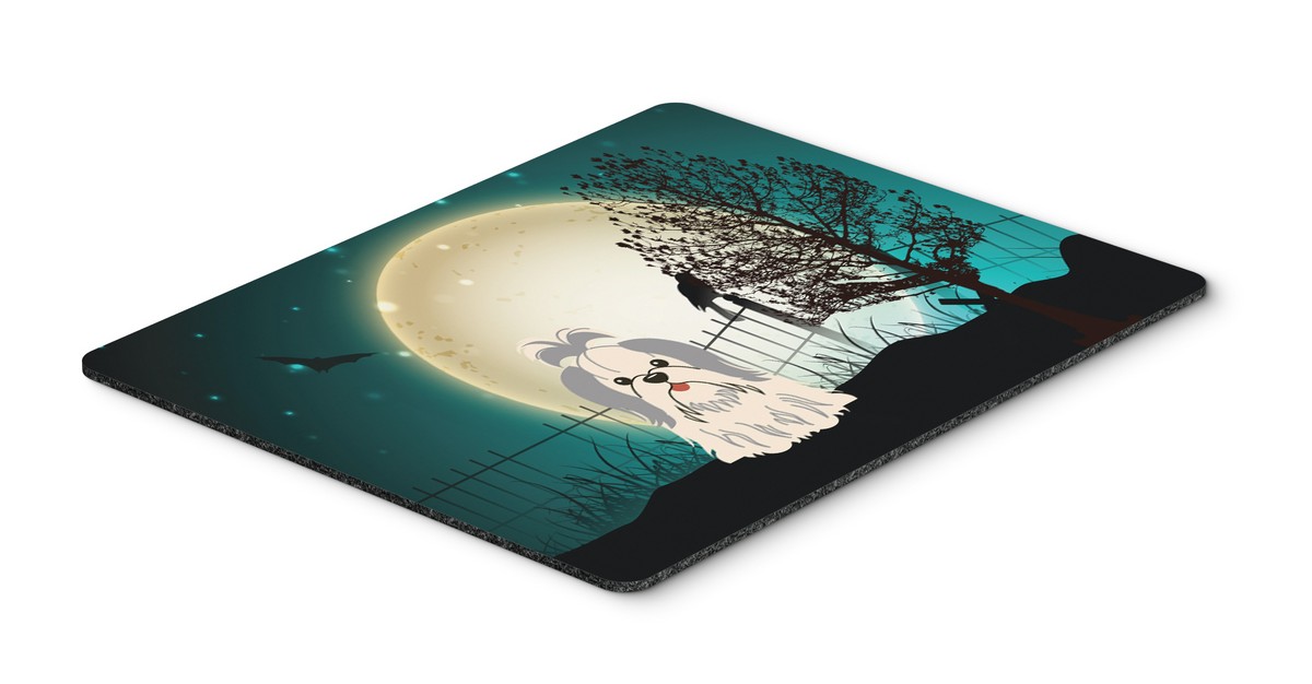 Halloween Scary Shih Tzu Silver & White Mouse Pad, Hot Pad or Trivet