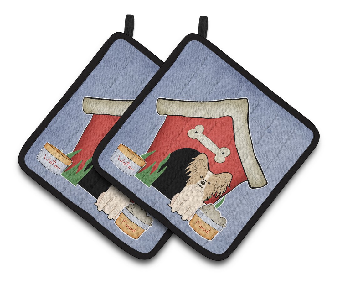 Picture of Carolines Treasures BB2831PTHD Dog House Collection Papillon Sable White Pair of Pot Holders