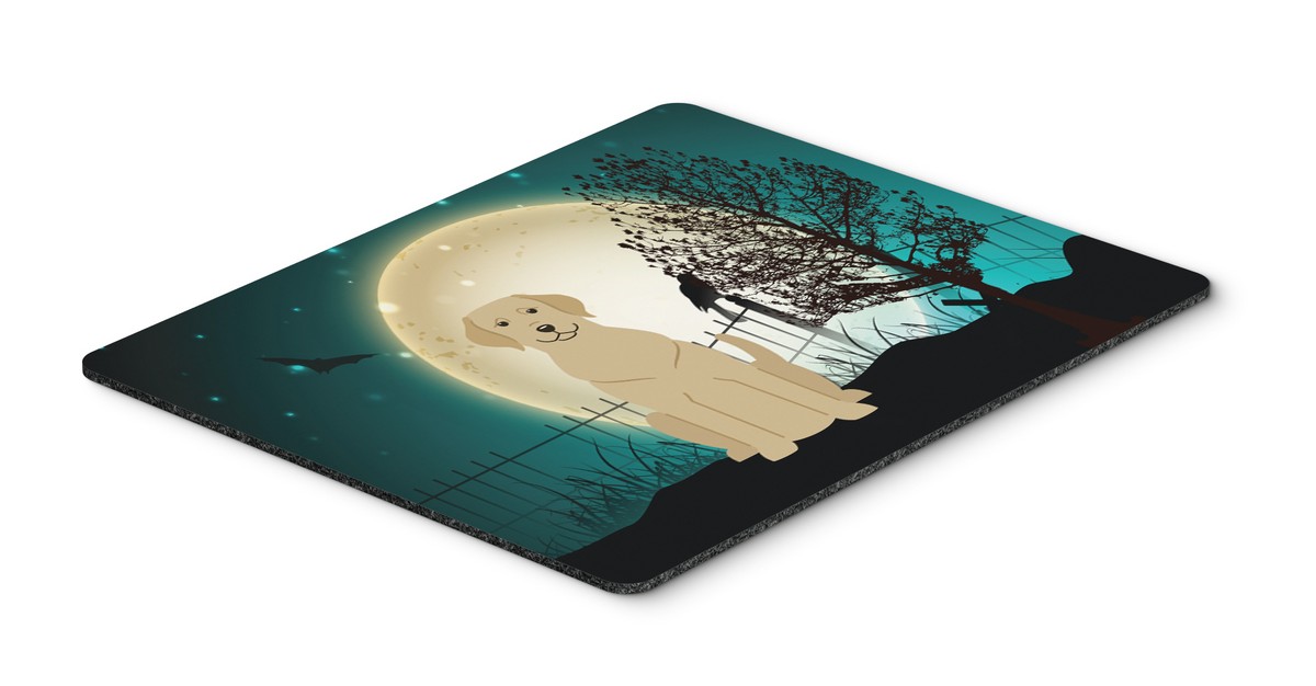 Halloween Scary Yellow Labrador Mouse Pad, Hot Pad or Trivet