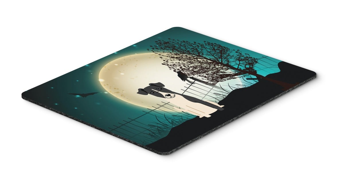 Halloween Scary Smooth Fox Terrier Mouse Pad, Hot Pad or Trivet