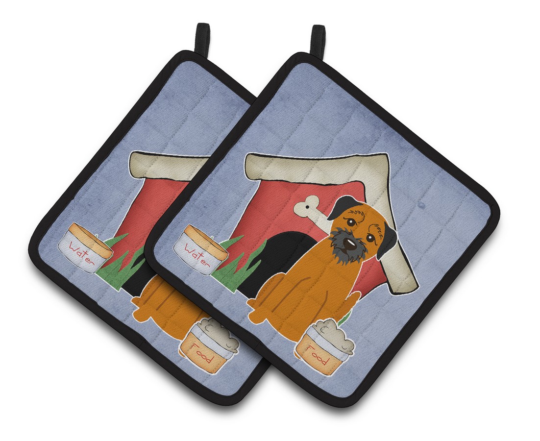 Picture of Carolines Treasures BB2793PTHD Dog House Collection Border Terrier Pair of Pot Holders