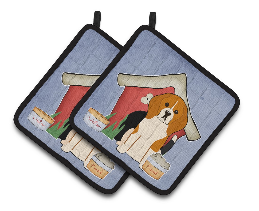 Picture of Carolines Treasures BB2794PTHD Dog House Collection Beagle Tricolor Pair of Pot Holders