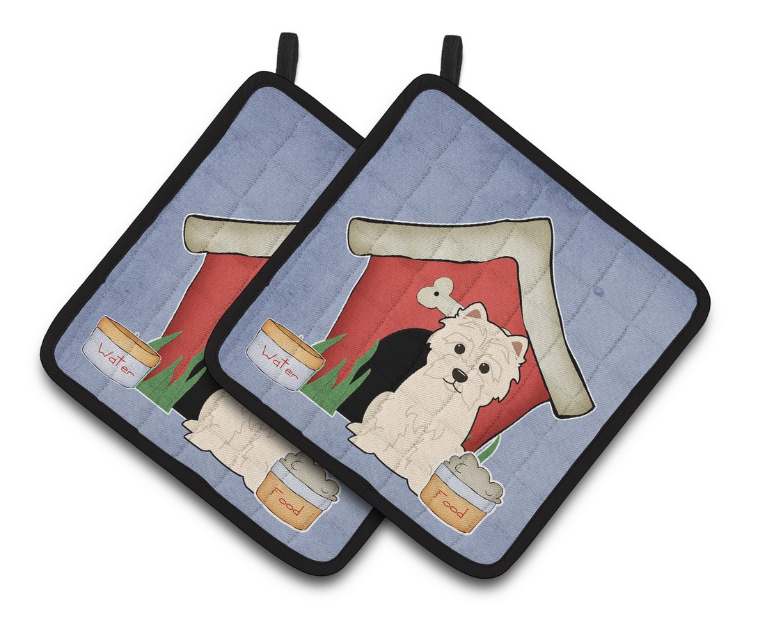 Picture of Carolines Treasures BB2796PTHD Dog House Collection Westie Pair of Pot Holders