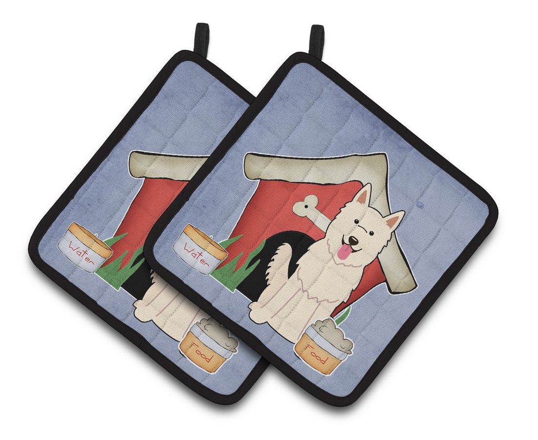 Picture of Carolines Treasures BB2799PTHD Dog House Collection White German Shepherd Pair of Pot Holders