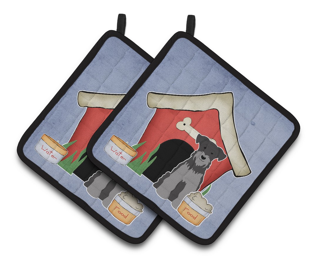 Picture of Carolines Treasures BB2806PTHD Dog House Collection Miniature Schanuzer Black & Silver Pair of Pot Holders