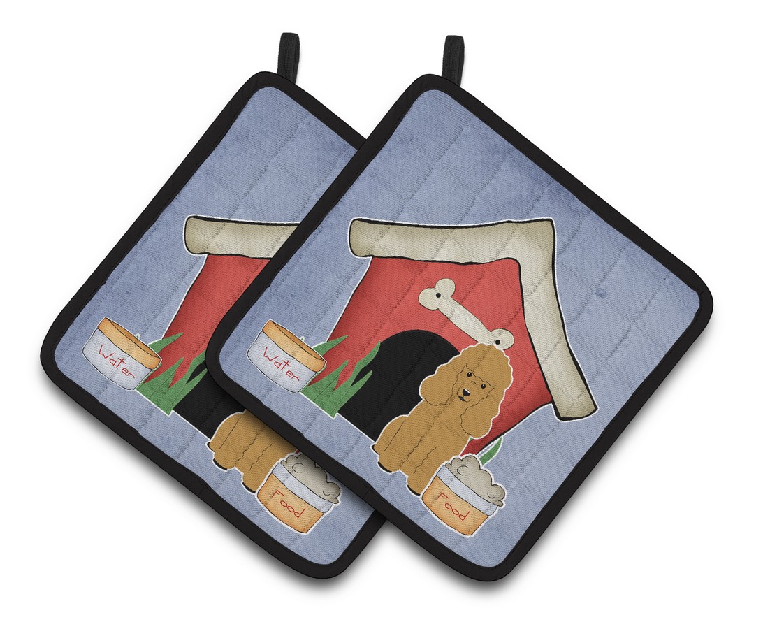 Picture of Carolines Treasures BB2823PTHD Dog House Collection Poodle Tan Pair of Pot Holders