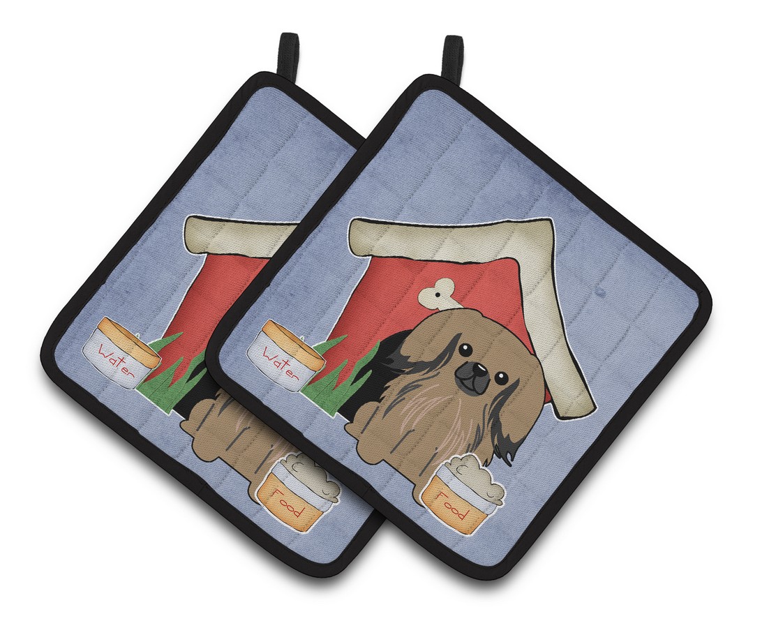 Picture of Carolines Treasures BB2856PTHD Dog House Collection Pekingnese Tan Pair of Pot Holders