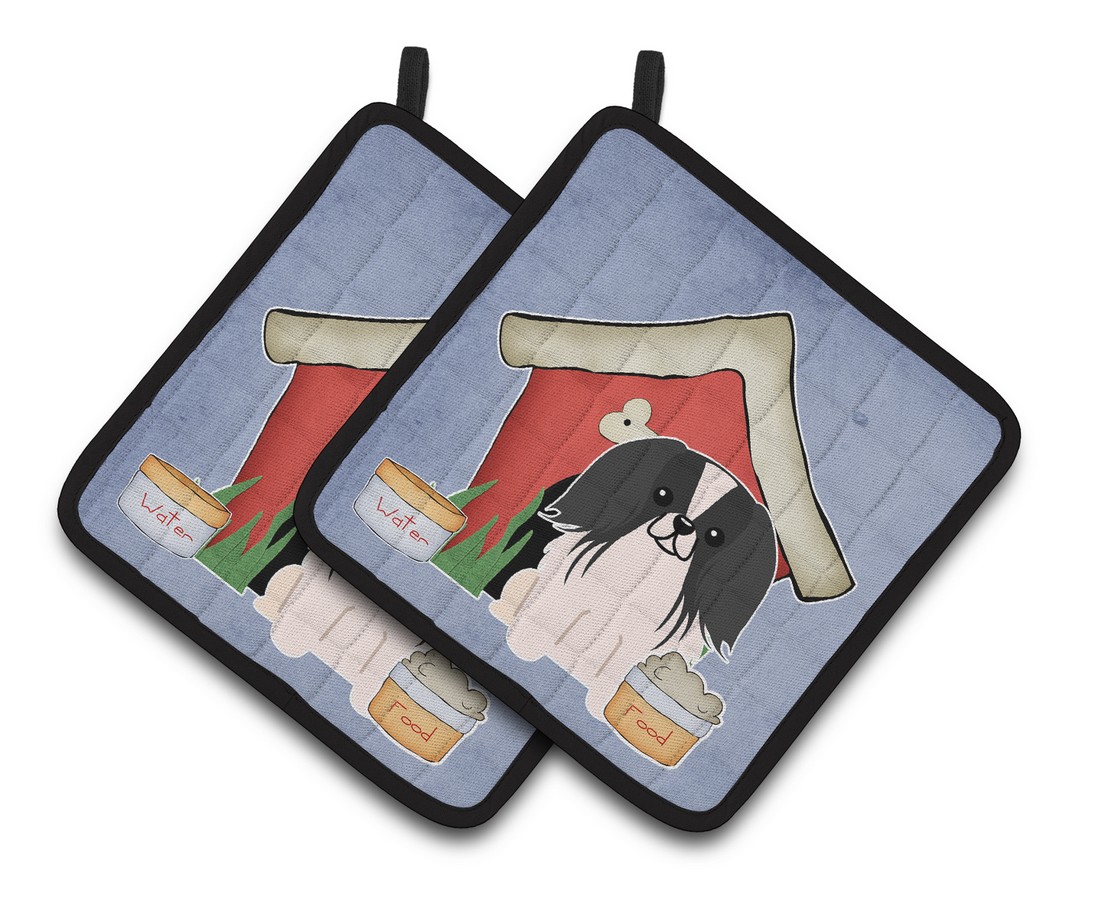 Picture of Carolines Treasures BB2859PTHD Dog House Collection Pekingnese Black & White Pair of Pot Holders