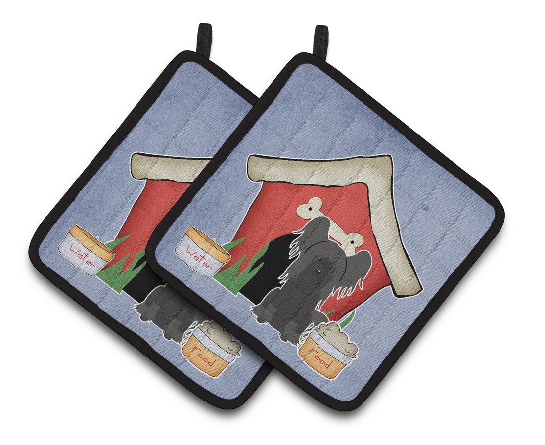 Picture of Carolines Treasures BB2866PTHD Dog House Collection Chinese Crested Black Pair of Pot Holders