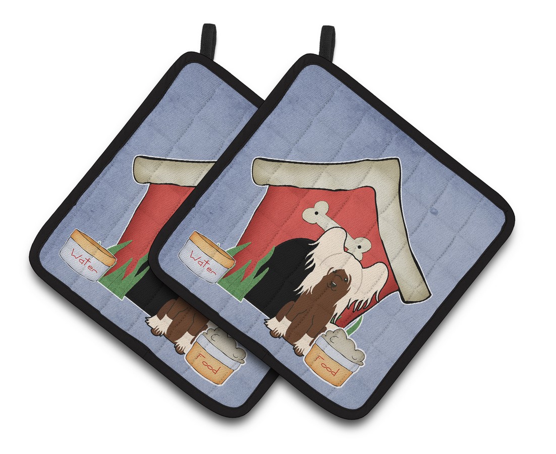 Picture of Carolines Treasures BB2867PTHD Dog House Collection Chinese Crested Cream Pair of Pot Holders