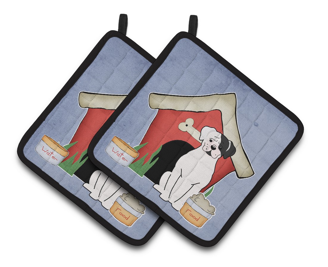 Picture of Carolines Treasures BB2868PTHD Dog House Collection White Boxer Cooper Pair of Pot Holders