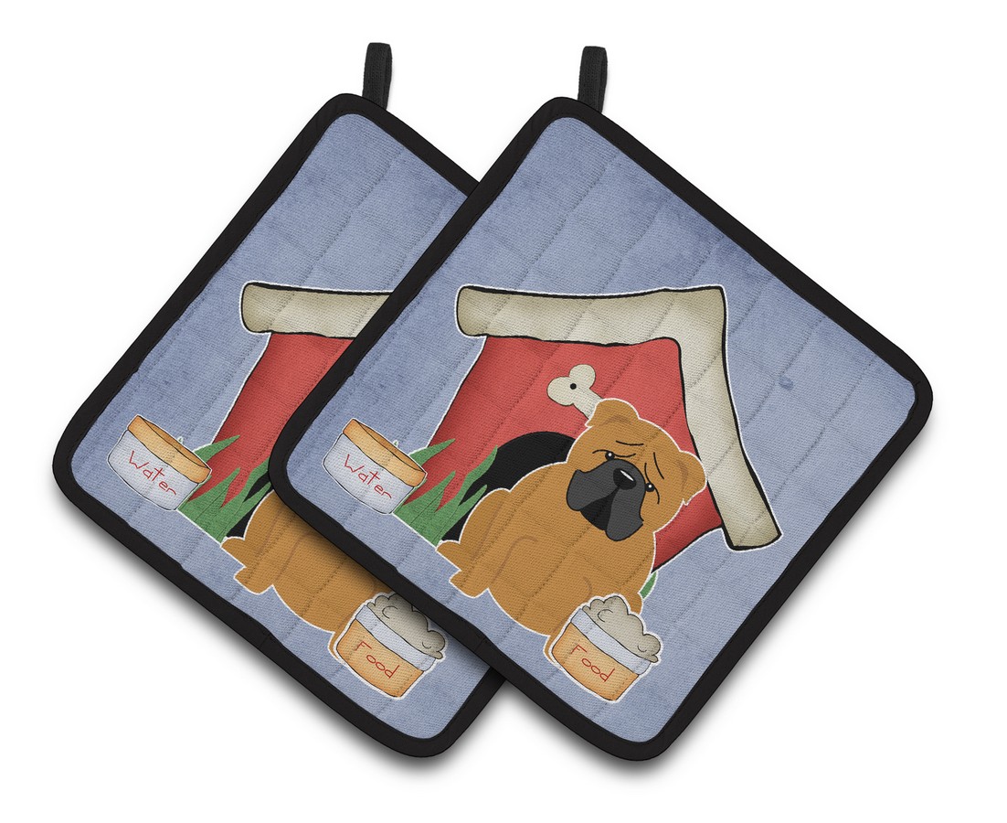 Picture of Carolines Treasures BB2876PTHD Dog House Collection English Bulldog Red Pair of Pot Holders