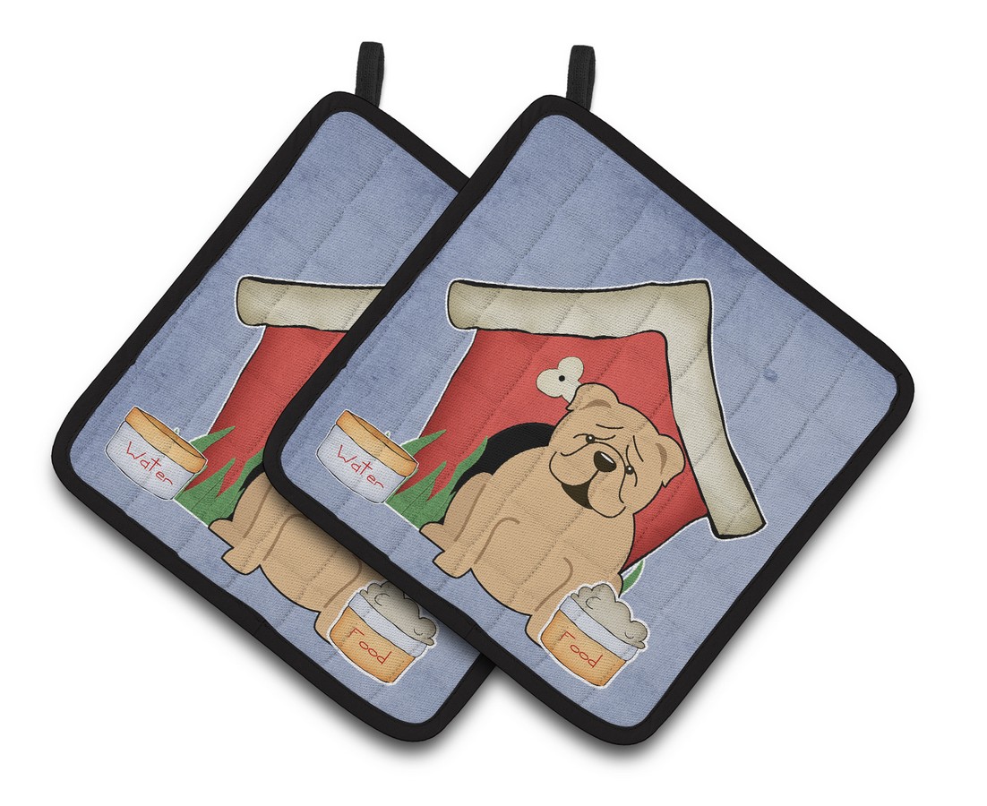 Picture of Carolines Treasures BB2878PTHD Dog House Collection English Bulldog Fawn Pair of Pot Holders