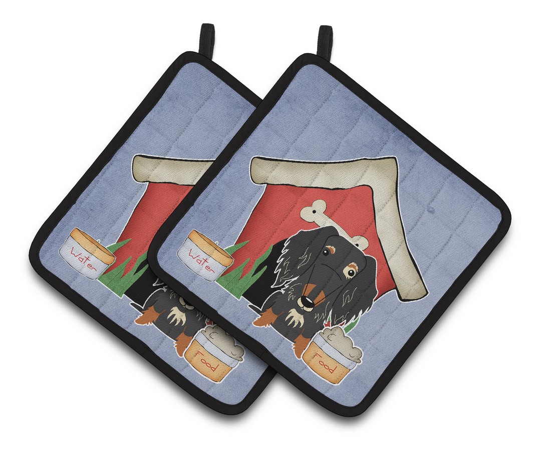 Picture of Carolines Treasures BB2882PTHD Dog House Collection Wire Haired Dachshund Dapple Pair of Pot Holders