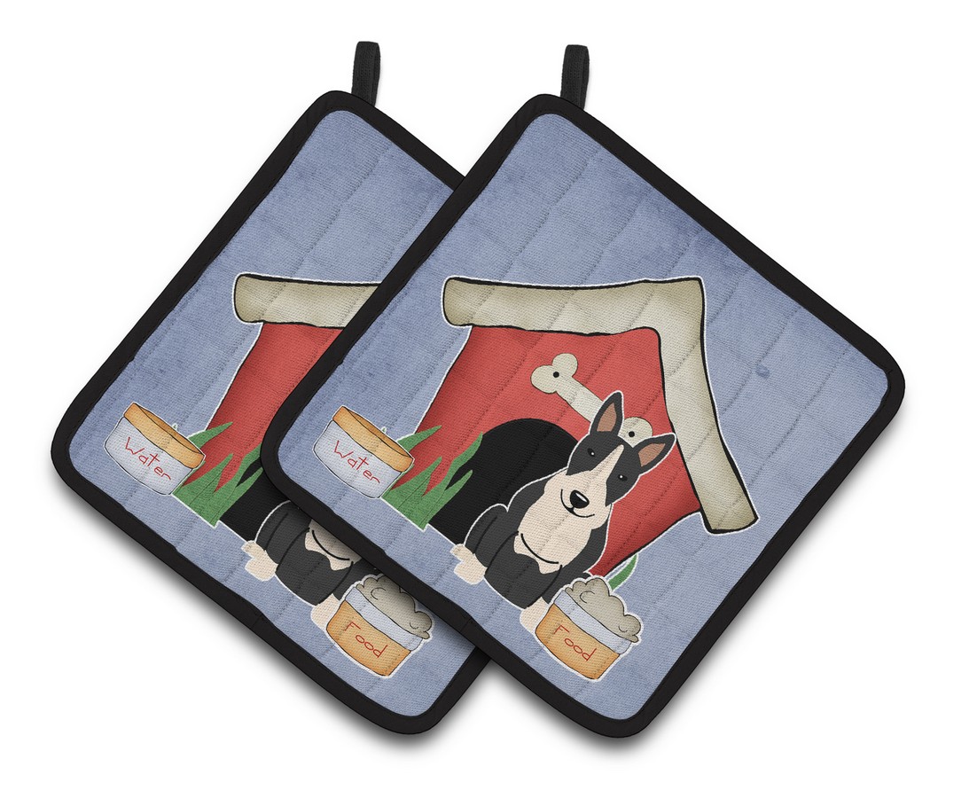 Picture of Carolines Treasures BB2887PTHD Dog House Collection Bull Terrier Black & White Pair of Pot Holders
