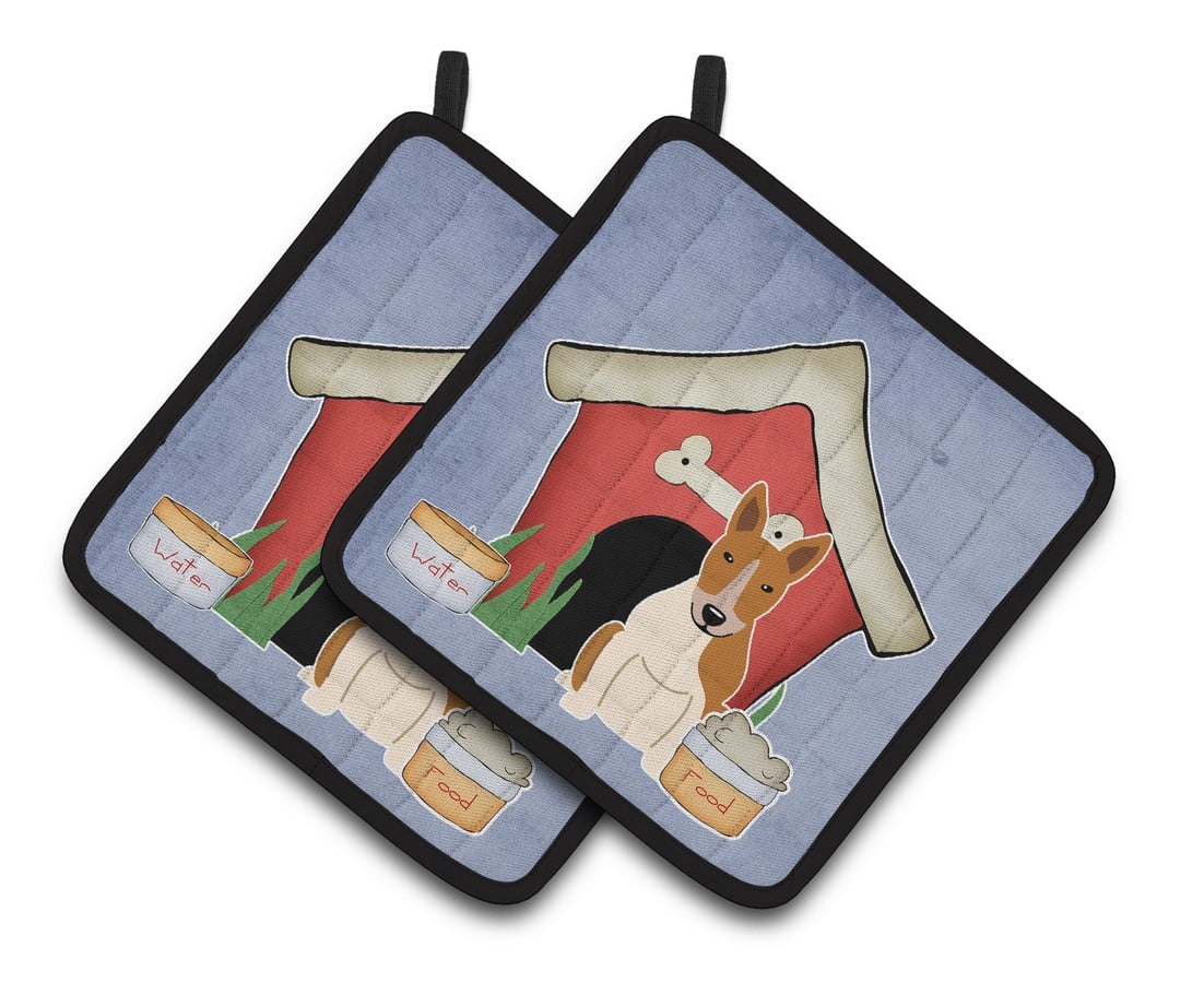 Picture of Carolines Treasures BB2889PTHD Dog House Collection Bull Terrier Red & White Pair of Pot Holders