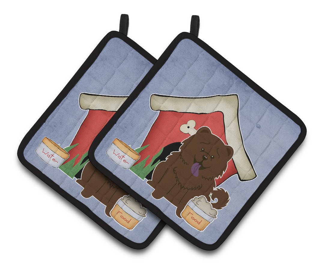 Picture of Carolines Treasures BB2895PTHD Dog House CollectionChow Chow Chocolate Pair of Pot Holders