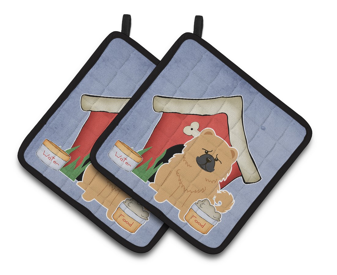 Picture of Carolines Treasures BB2898PTHD Dog House Collection Chow Chow Cream Pair of Pot Holders