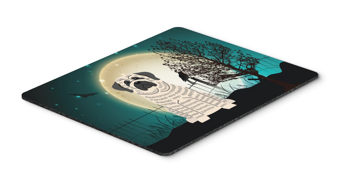 Halloween Scary Mastiff Brindle White Mouse Pad, Hot Pad or Trivet