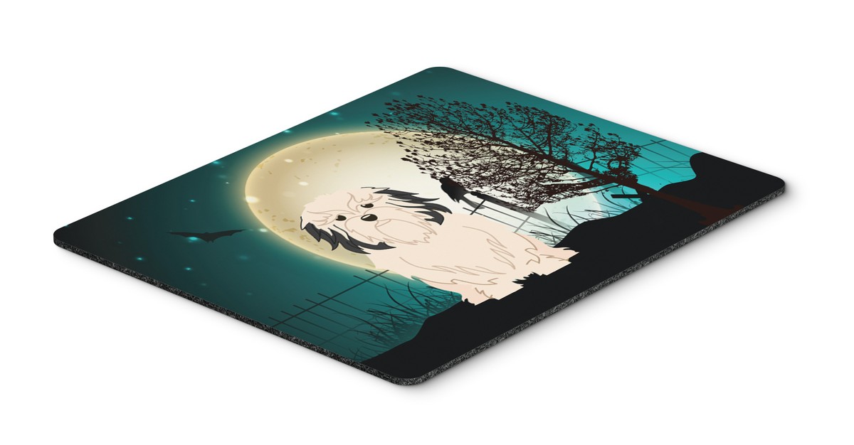 Halloween Scary Lowchen Mouse Pad, Hot Pad or Trivet
