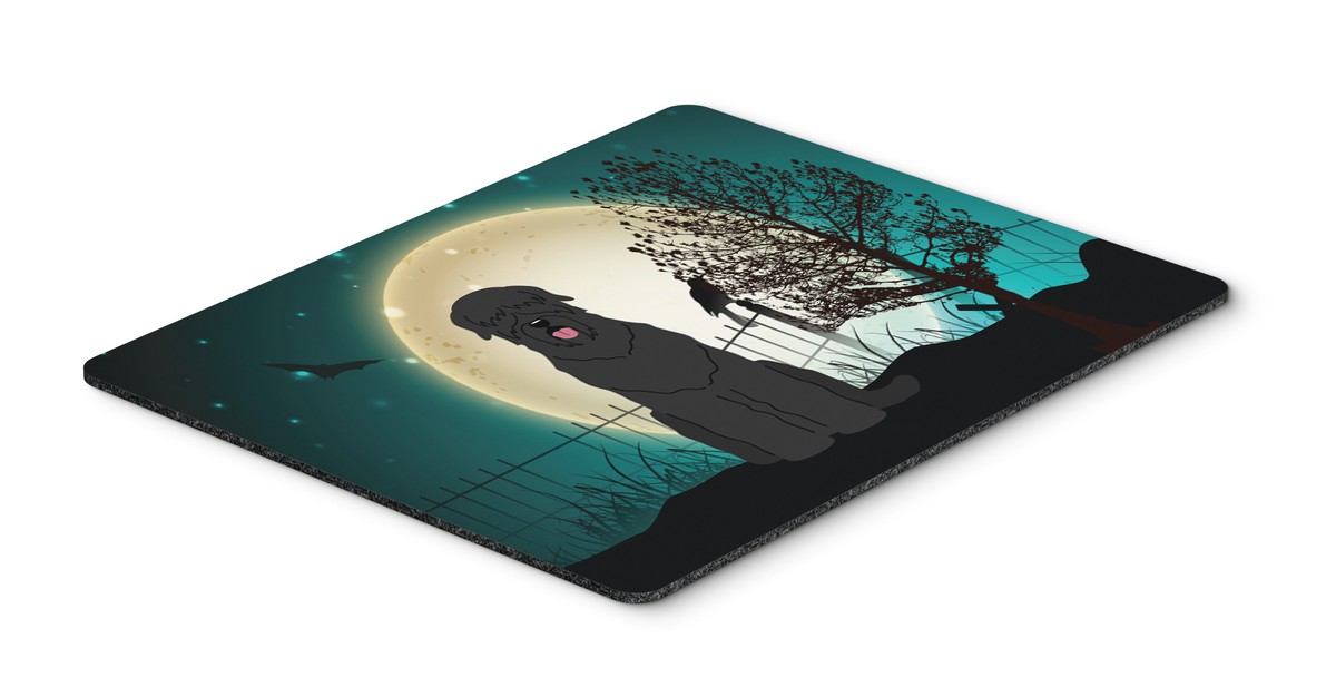 Halloween Scary Black Russian Terrier Mouse Pad, Hot Pad or Trivet