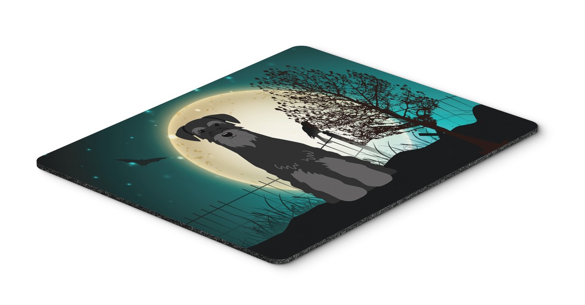 Halloween Scary Standard Schnauzer Black Mouse Pad, Hot Pad or Trivet