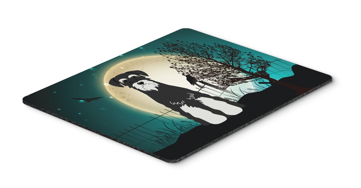 BB2223MP Halloween Scary Standard Schnauzer Salt & Pepper Mouse Pad, Hot Pad or Trivet