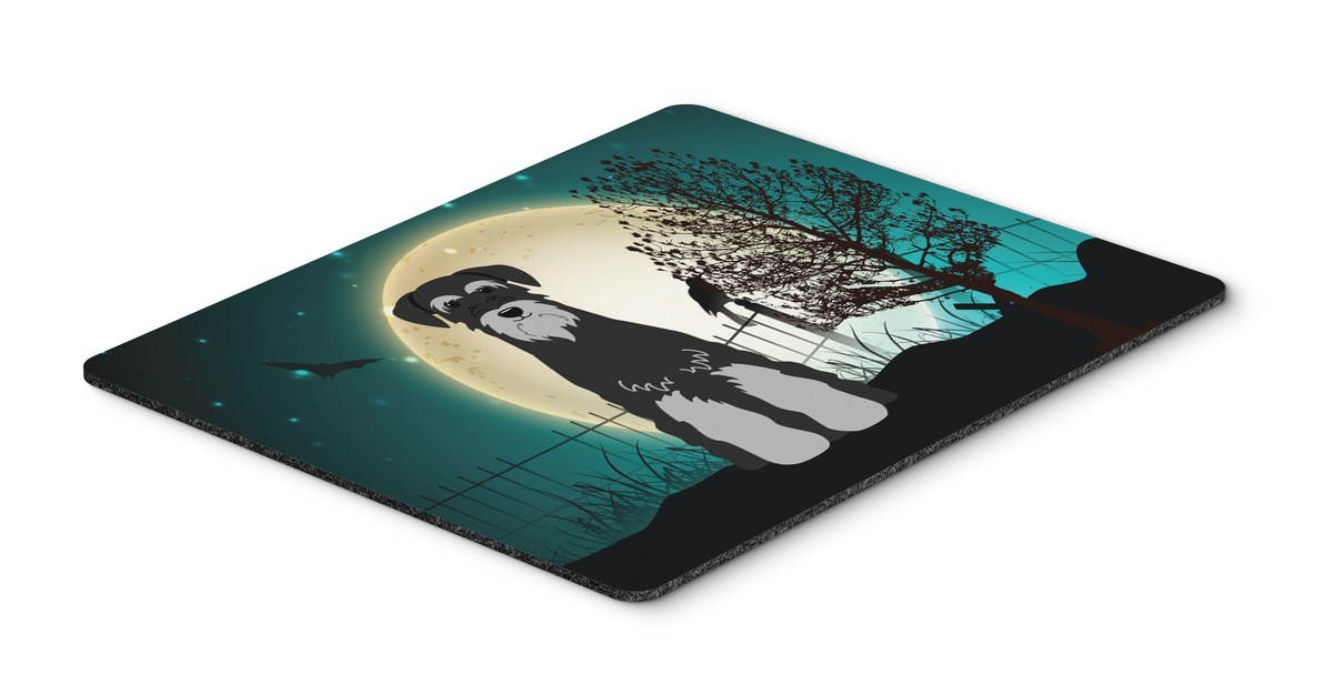Halloween Scary Standard Schnauzer Black & Grey Mouse Pad, Hot Pad or Trivet