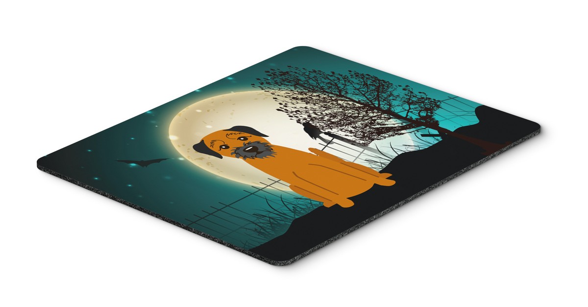 Halloween Scary Border Terrier Mouse Pad, Hot Pad or Trivet