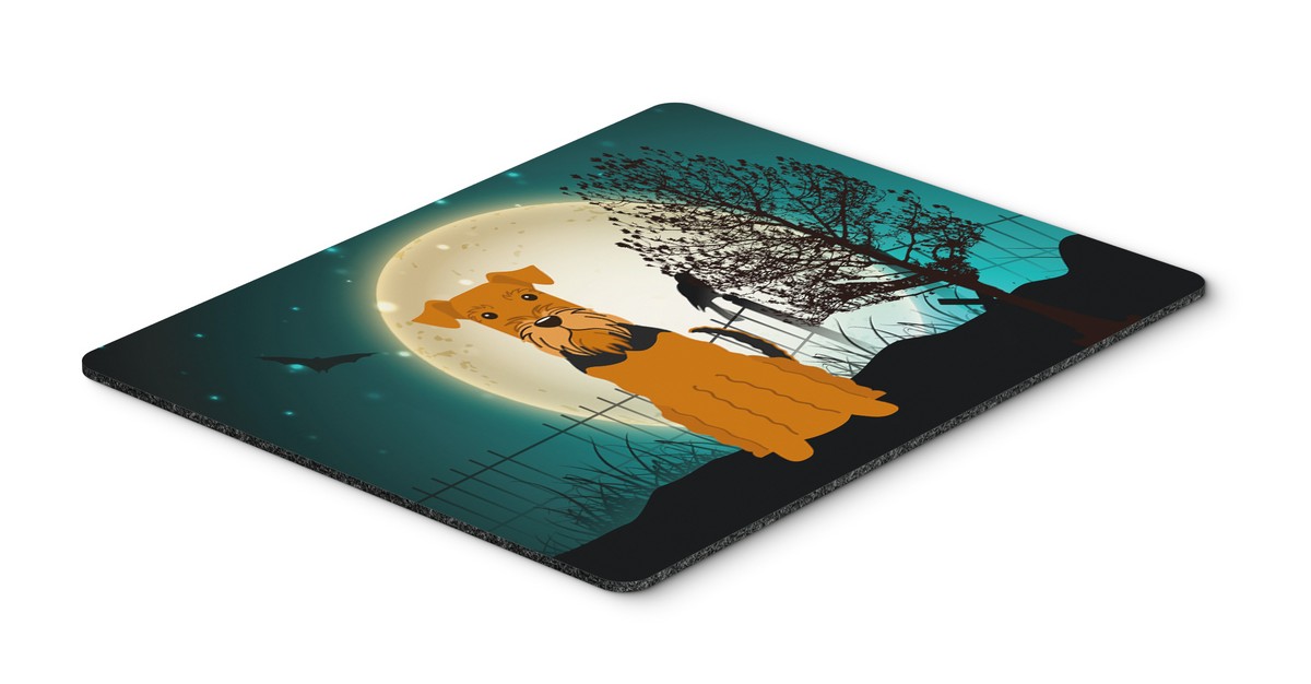 Halloween Scary Airedale Mouse Pad, Hot Pad or Trivet