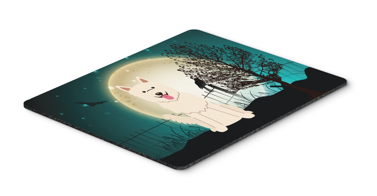 Halloween Scary White German Shepherd Mouse Pad, Hot Pad or Trivet