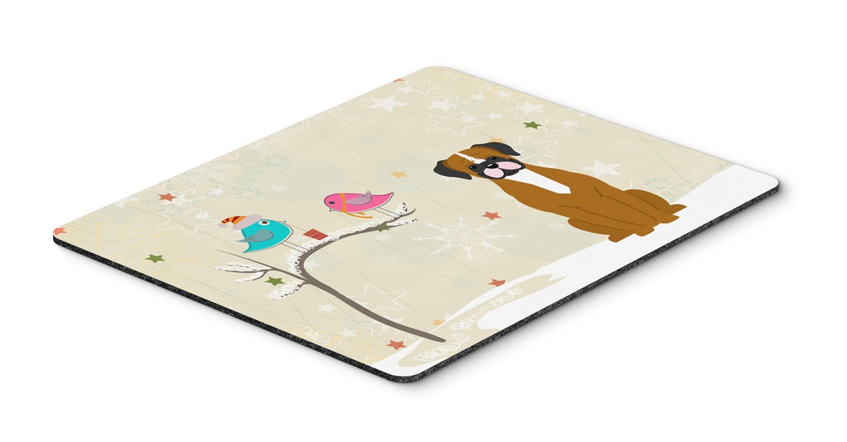 BB2588MP Christmas Presents Between Friends Flashy Fawn Boxer Mouse Pad, Hot Pad or Trivet